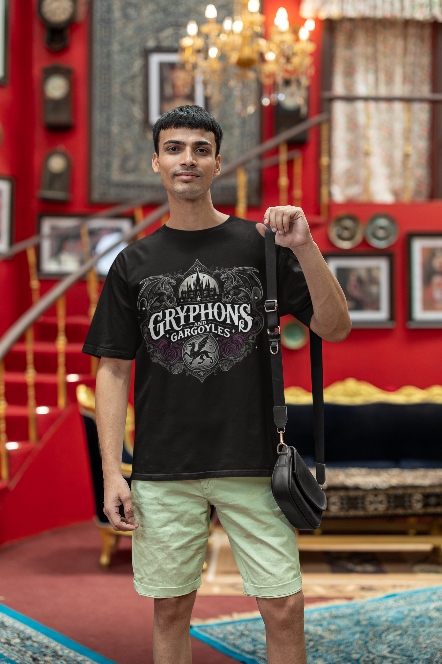 ChillingMode.com - Gryphons and Gargoyles - Premium Oversized T-Shirt for Men